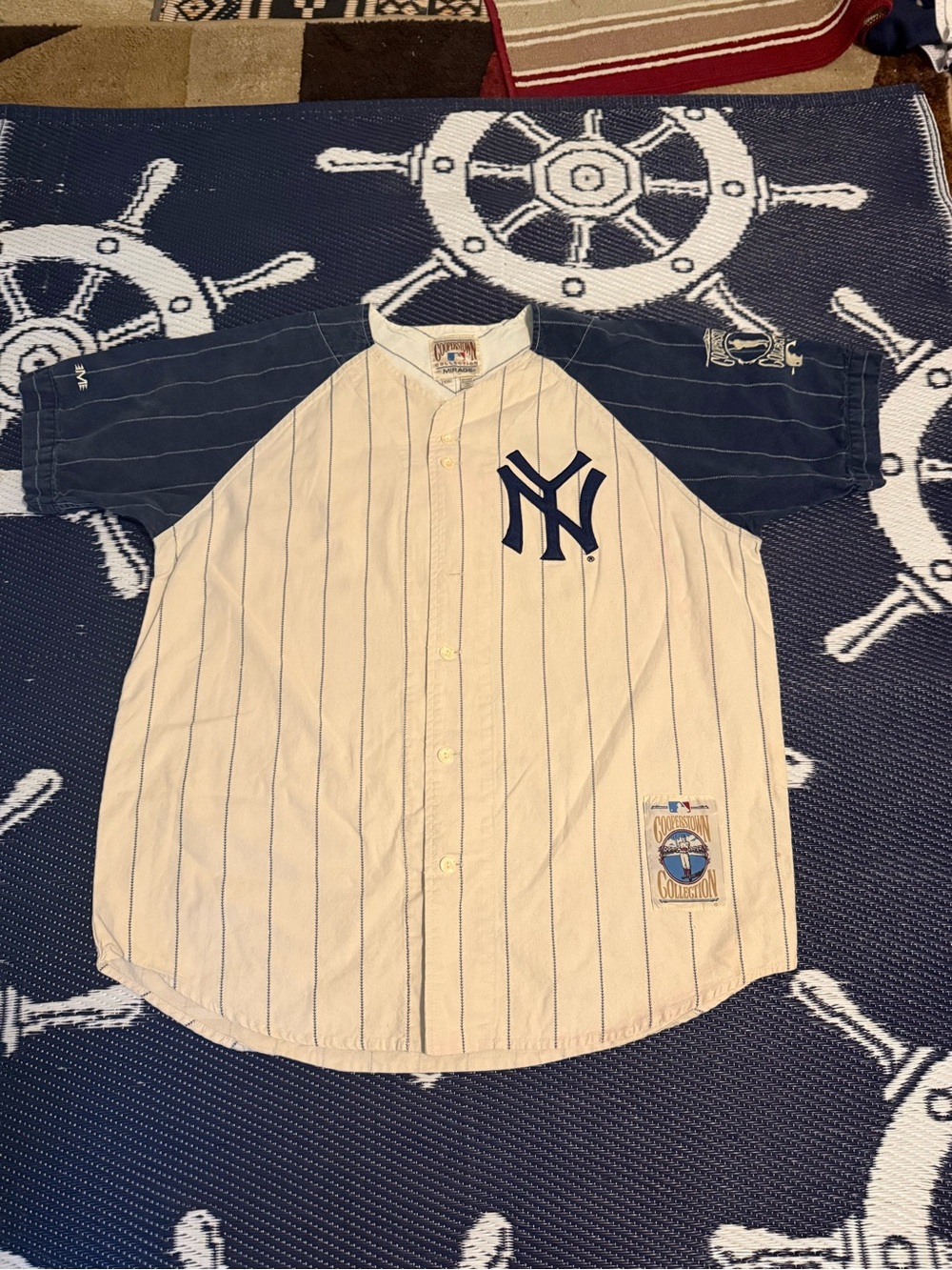 New York Yankees vintage Mickey Mantle pin stripe jersey size XXL